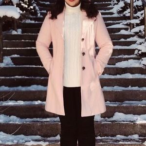 Worthington Pink Wool Trench Coat Size L